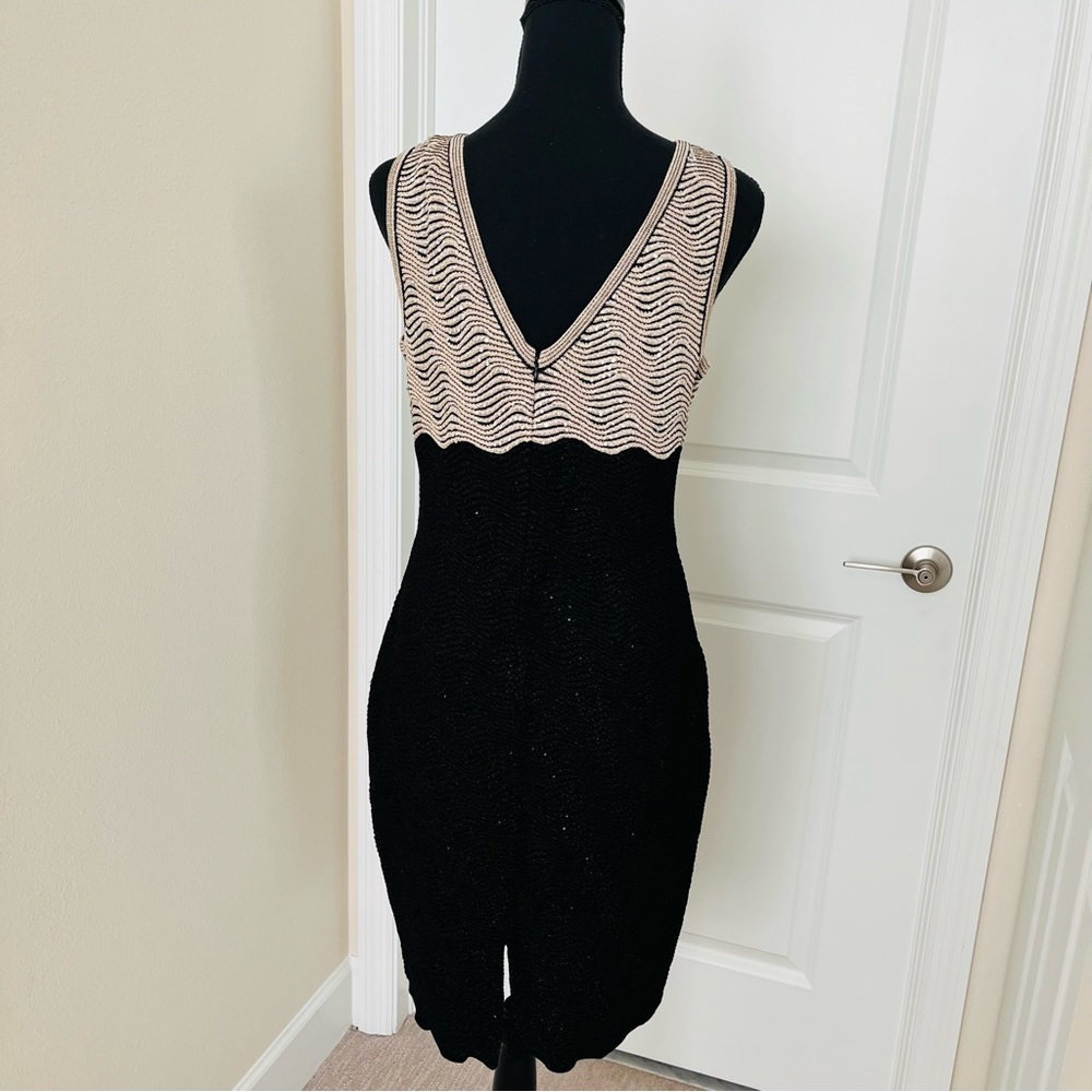 St. John Knit V-Neck Sequin Tank Dress - Picture 4 of 12
